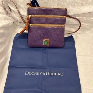 NWT Dooney & Burke purple leather crossbody bag